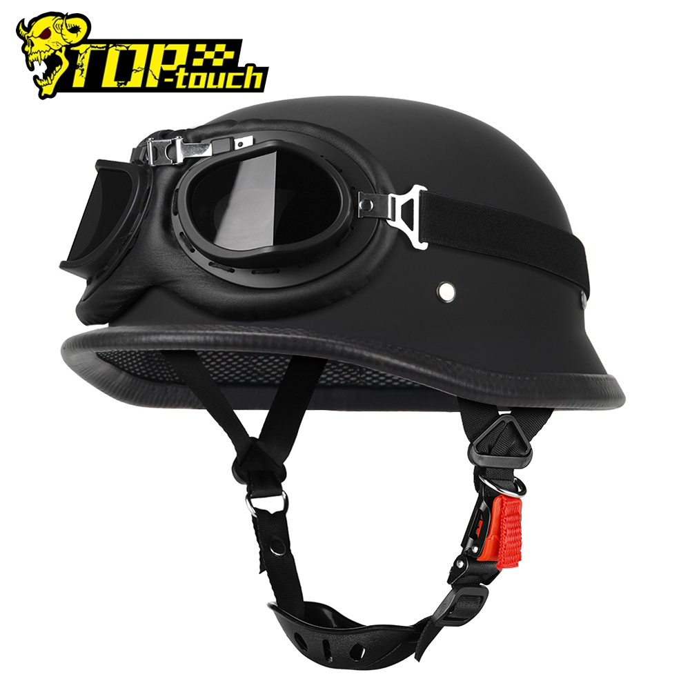 Мотоциклетный полушлем, немецкий кожаный винтажный шлем Casco Moto, мотоциклетный шлем с открытым лицом, байкерский пилот, сертификация DOT S-XXL