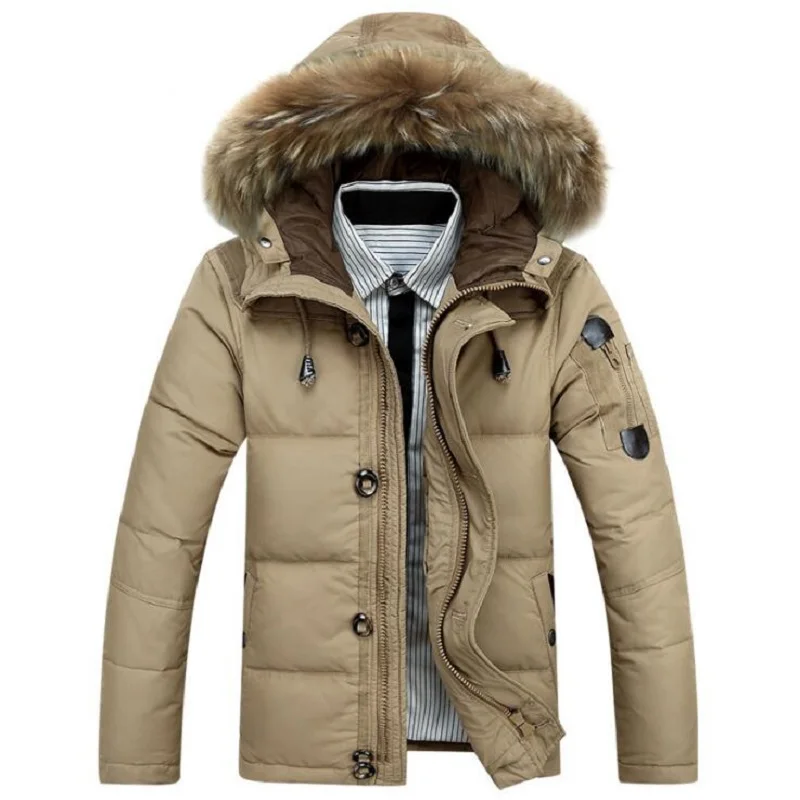 Jaqueta de inverno masculina de alta qualidade, parkas de neve grossa, sobretudo de pato branco, jaqueta corta-vento de marca, dropshipping