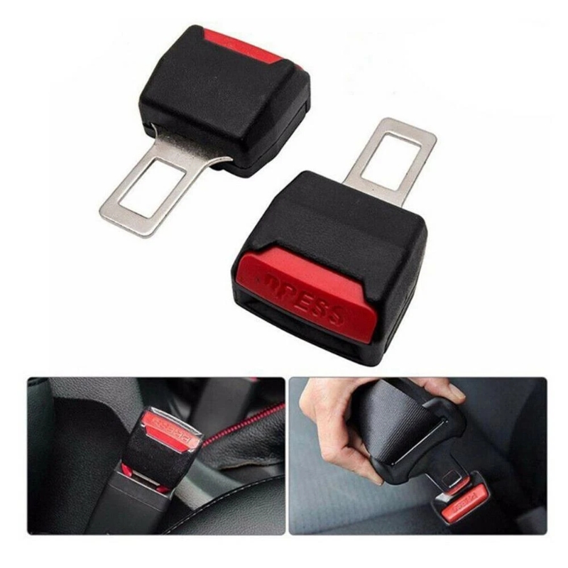 2 ชิ้นรถที่นั่งเข็มขัดคลิป Extender ความปลอดภัยเข็มขัดนิรภัยล็อคหัวเข็มขัดปลั๊กหนาใส่ซ็อกเก็ต Extender ความปลอดภัยหัวเข็มขัด