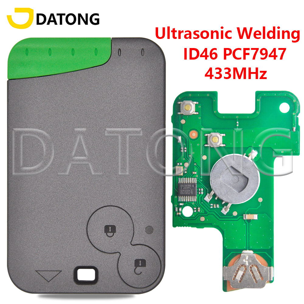 Datong World ID46 PCF7947 Chip 433MHz Niet Smart Ultrasoon Lassen Auto Afstandsbediening Sleutel Voor Renault Laguna Espace Vel-Satis 2001-2009