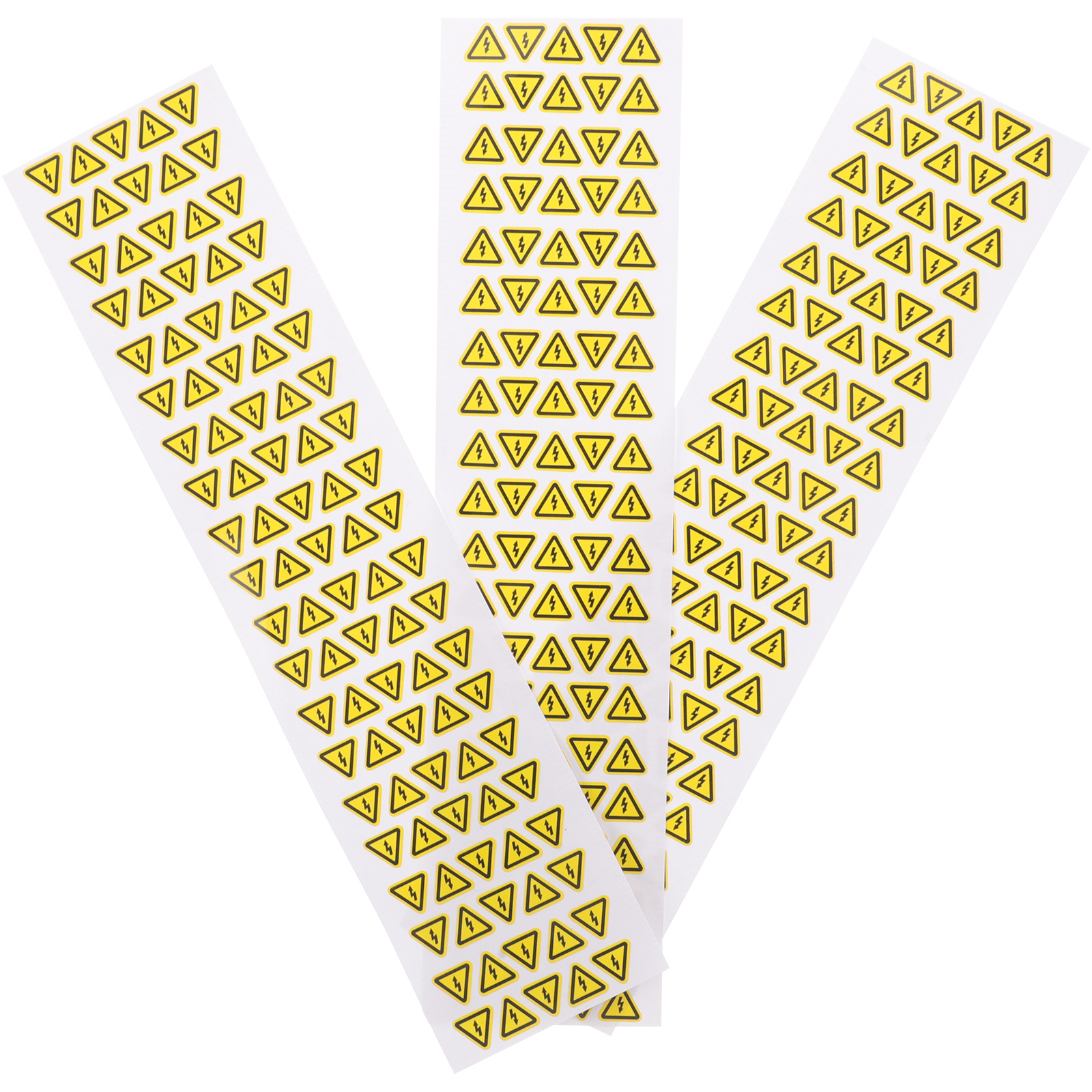 Autocollants d'avertissement Anti-choc électrique, 3 feuilles, Triangle jaune, autocollants de sécurité pour danger électrique haute tension, signes haute tension
