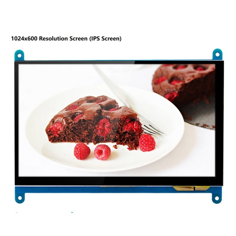 Monitor Raspberry Pi de 7 pulgadas, 4/3/2/B/B +/A +, 1024x600 IPS, unidad de pantalla táctil capacitiva de 5 puntos, pantalla HDMI gratuita para Win 7/8/10