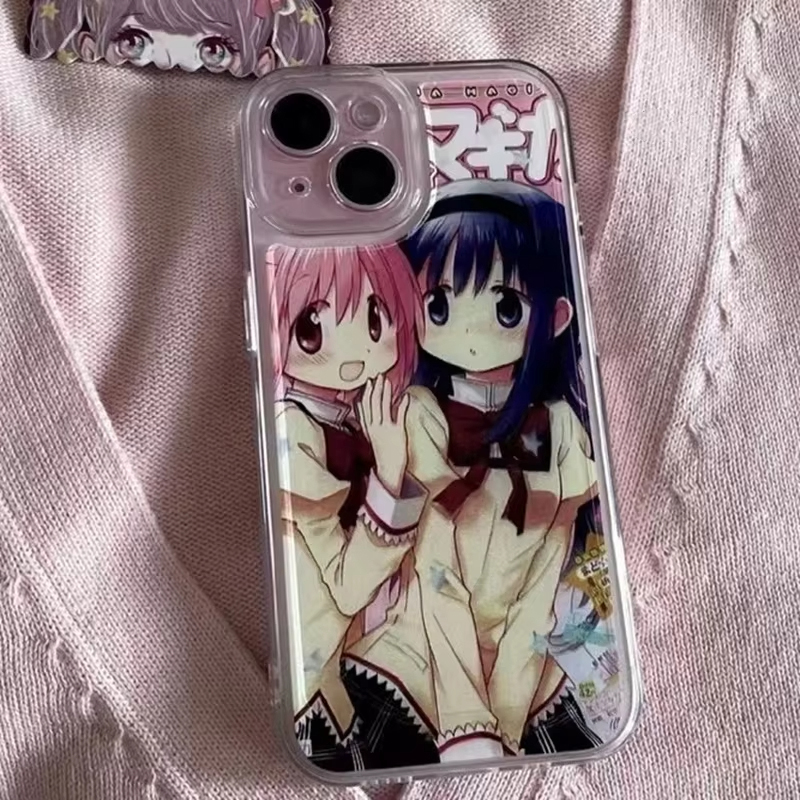 Custodia per telefono per Samsung S25 S24 S23 S22 S21 S20 FE Note20 Note10 Plus Ultra Lite 5G Anime Madoka Magica Trasparente Custodia morbida in TPU