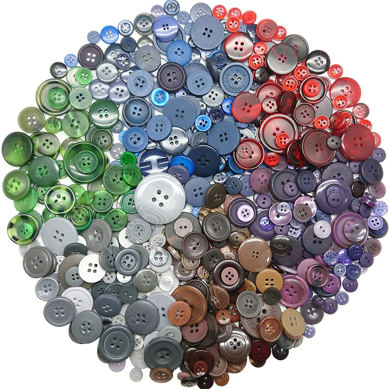 Boutons ronds en résine de 1 à 3cm, 100 pièces, boutons de couleurs mélangées, peinture manuelle pour enfants, bouton à 2/4 trous pour bricolage, accessoires de couture artisanaux