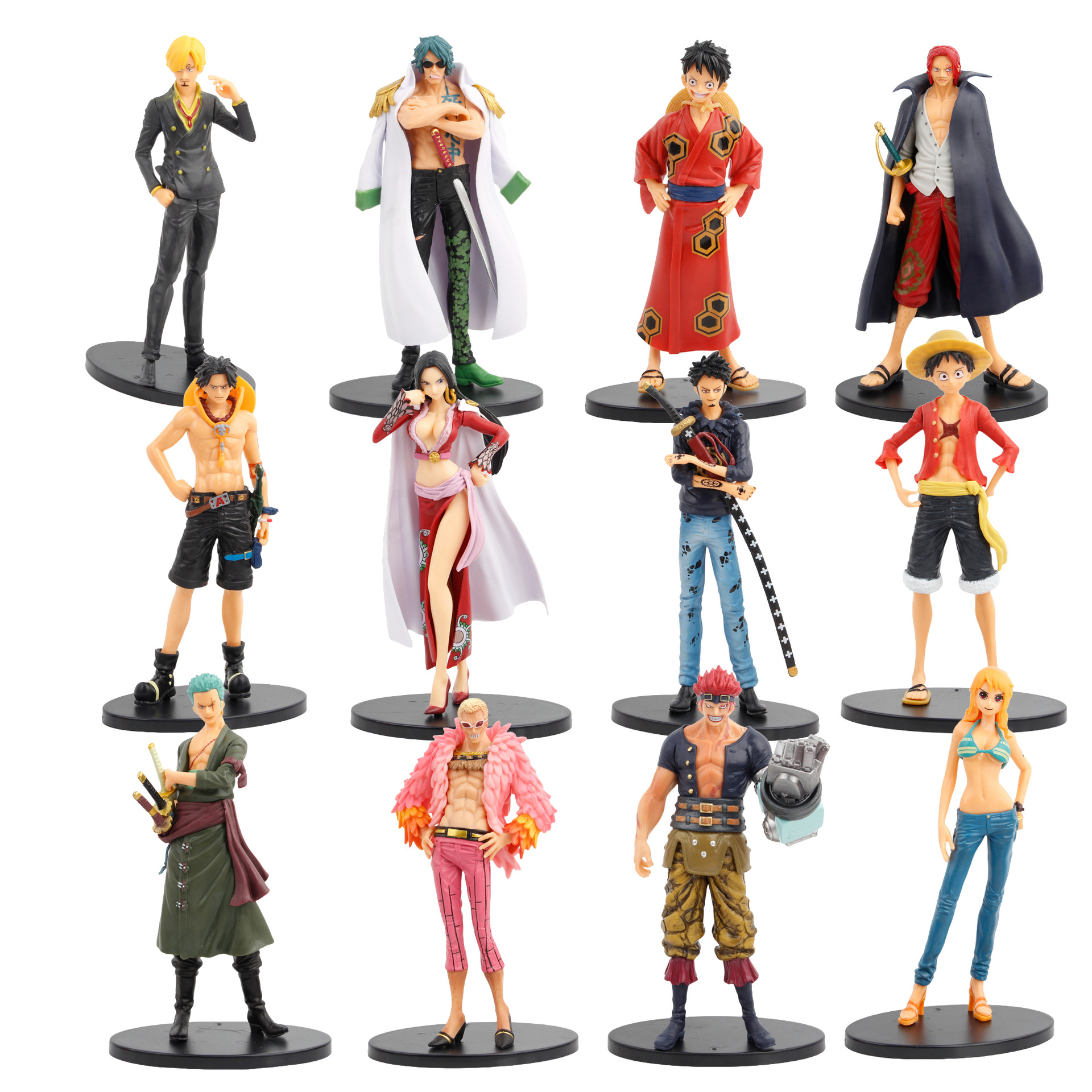 Высокое качество, дешевая распродажа, аниме One Piece Luffy Zoro Nami Sanji Franky Shanks Boa, детские фигурки, модель из ПВХ, игрушки 16-18 см