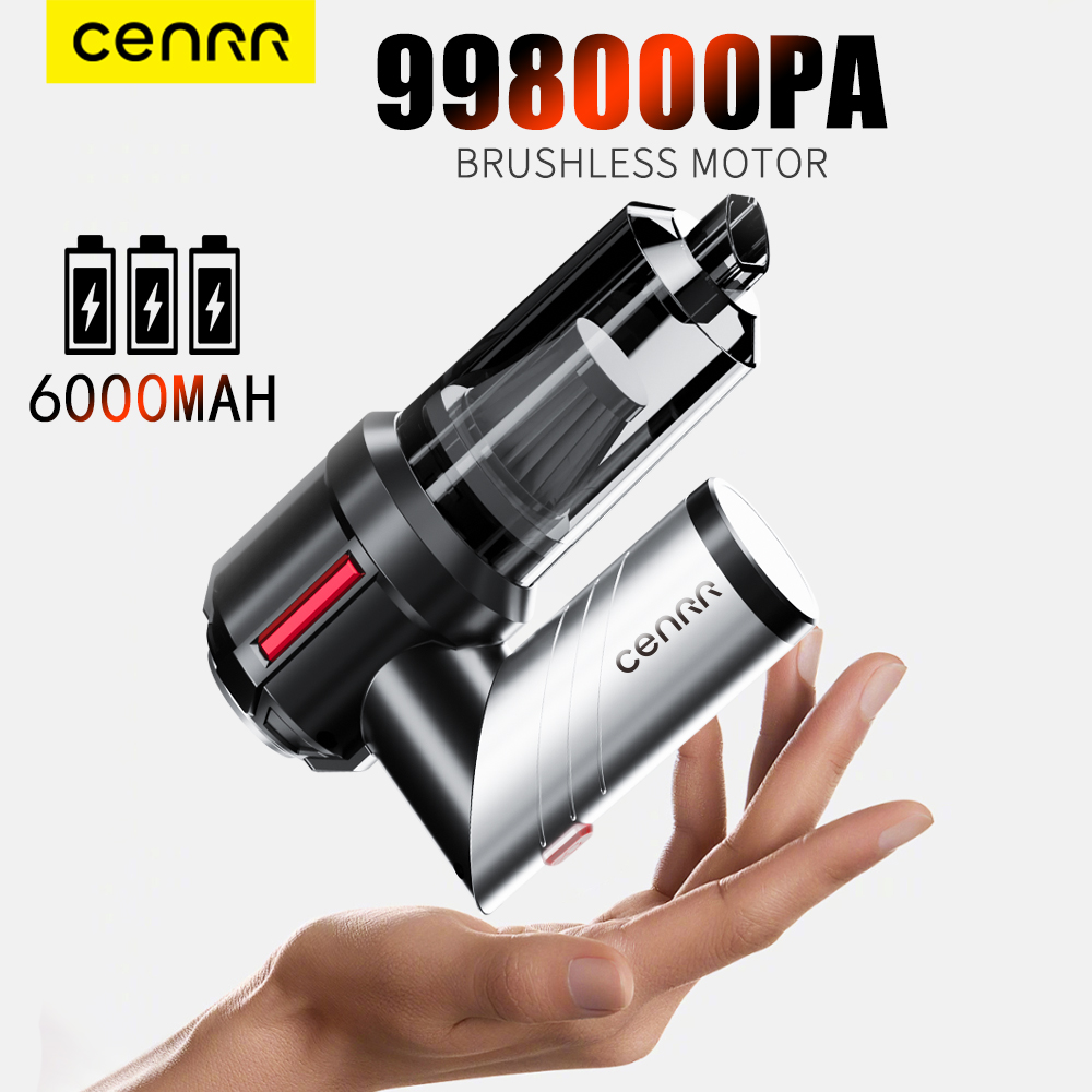 Aspiradora de Coche CENRR Mini 998000PA, Potente Aspiradora Inalámbrica Portátil para el Hogar, Soplador de Mano, Limpiador de Coches