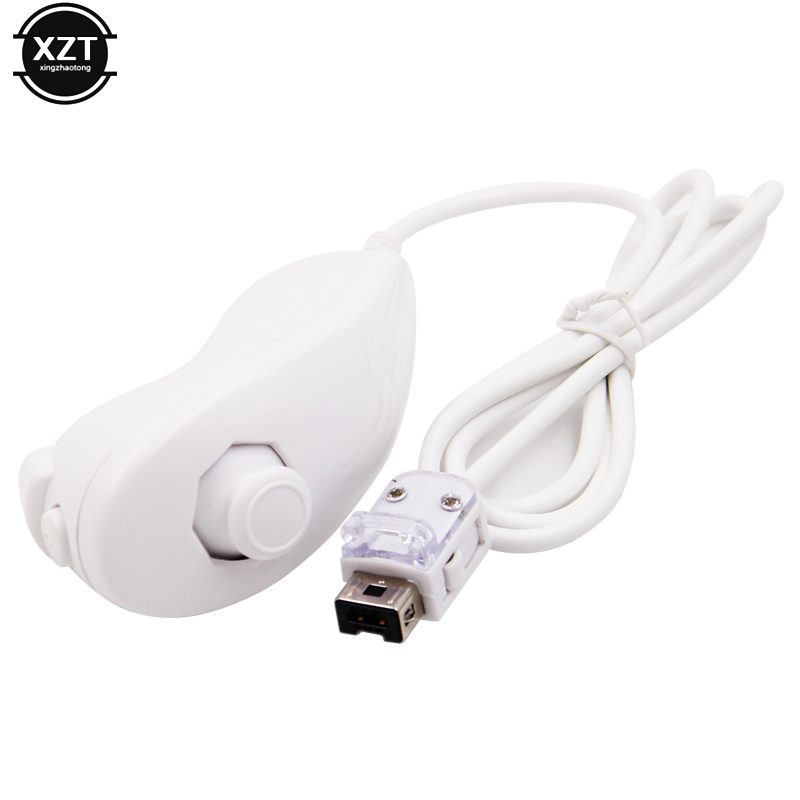 Dla Nintendo Wii kontroler do gier 5 kolorów Nunchuck ręcznie zakrzywiony ręczny kontroler gier Nunchuk dla Wii Gamepad akcesoria