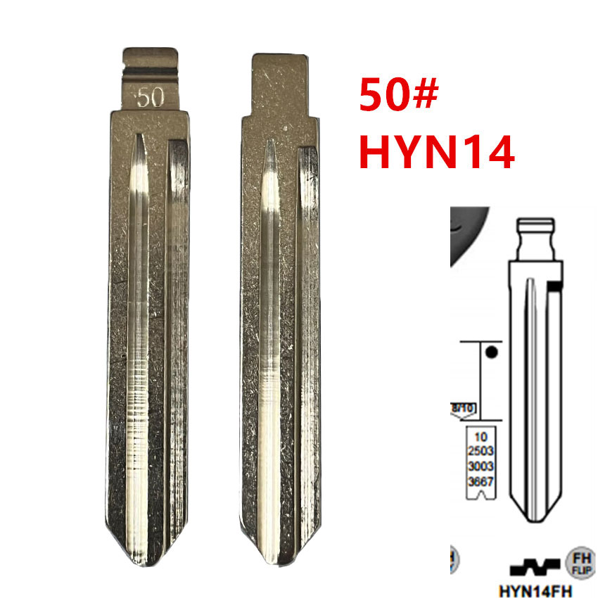 10 pièces HYN14 HY16 lame de clé vierge rabattable 50 # HYN14FH pour Hyundai ACCENT ELANTRA Kia lame de clé pour télécommandes KD Keydiy Xhorse VVDI