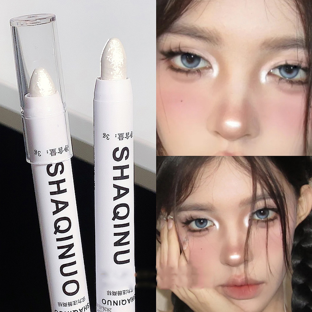 Matte oogschaduwstick Witte eyeliner Shimmer zilveren markeerstift