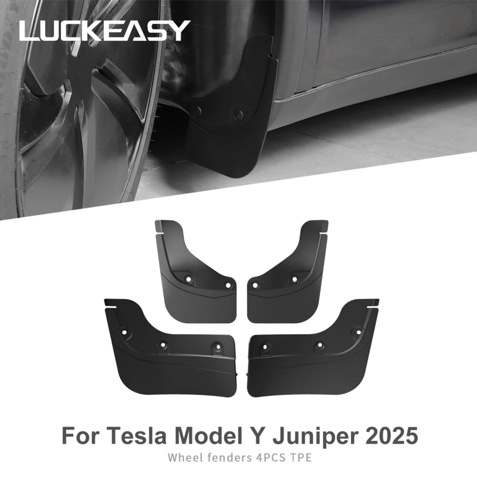 LUCKEASY для Tesla Model Y Launch 2025 Juniper, брызговики на заднее колесо, брызговики, набор грязевых крыльев, аксессуары для модификации автомобиля