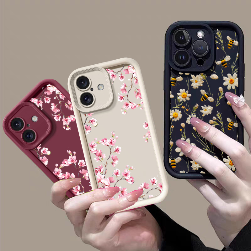 Daisy Bloemenprint Case Voor Samsung Galaxy A06 A05 A05S A04 A12 A14 A73 A72 A71 A70 A03 Core A03S A20S A11 A31 A21S A51 A50 A50S