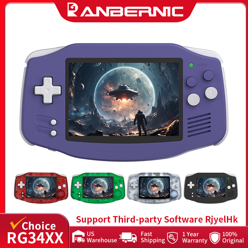ANBERAlfred-Console de jeu rétro RG34XX, écran IPS 3.4 ", lecteur vidéo Linux 64 bits, prise en charge WiFi, Bluetooth, sortie TV HD