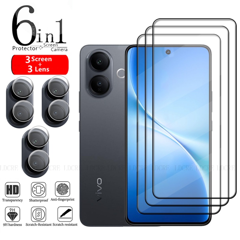 6-em-1 para vivo v60 lite 5g vidro para vivo v60 lite 5g vidro temperado 9h capa completa protetor de tela vivo v60 lite 5g lente vidro