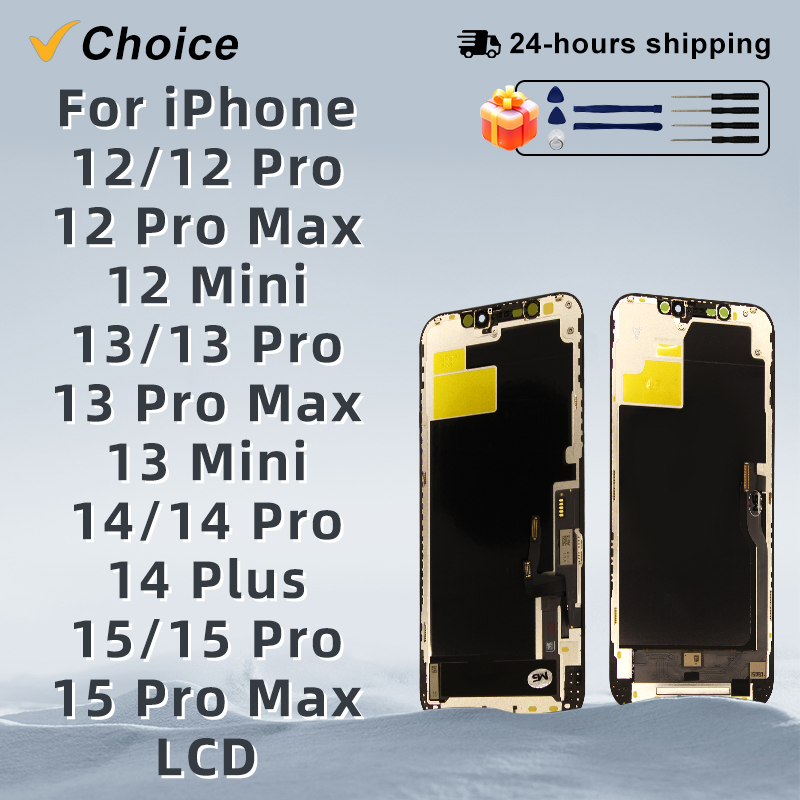 CHOICE AA OLED Voor iPhone 12 13 13 Mini Display 3D Touch Screen Digitizer Voor 14 14 Plus 15 Pro Max 15 Plus LCD Vervanging Deel