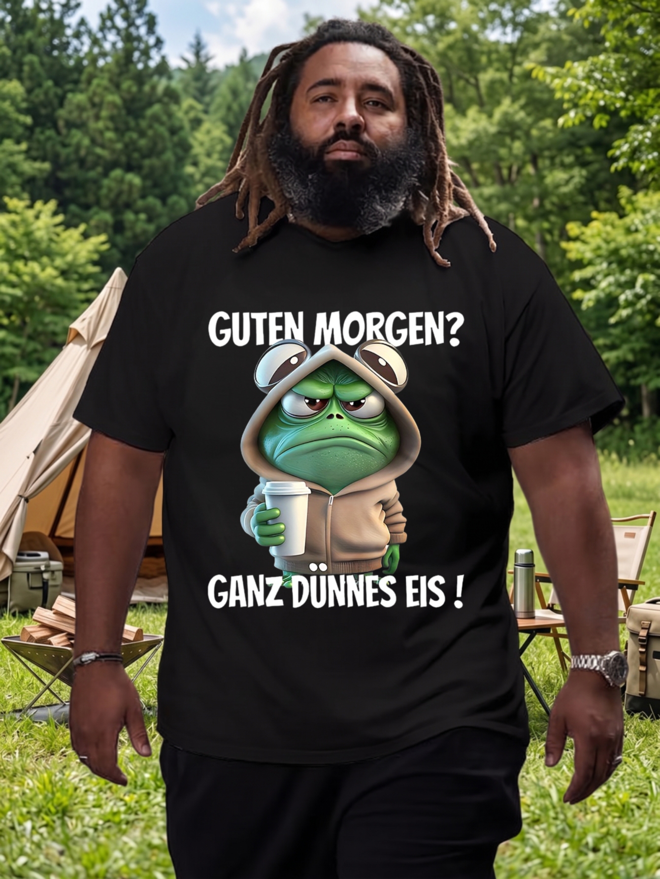 1 stuks 100% katoen Guten Morgen Ganz Dunnes Eis T-shirt met O-hals en korte mouwen