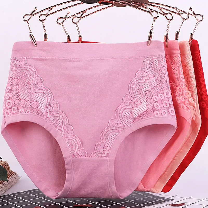 Bragas de talla grande Para mujer de mediana edad, bragas de algodón gruesas de cintura alta, lencería Para Damas, Ropa Interior femenina, XL-6XL