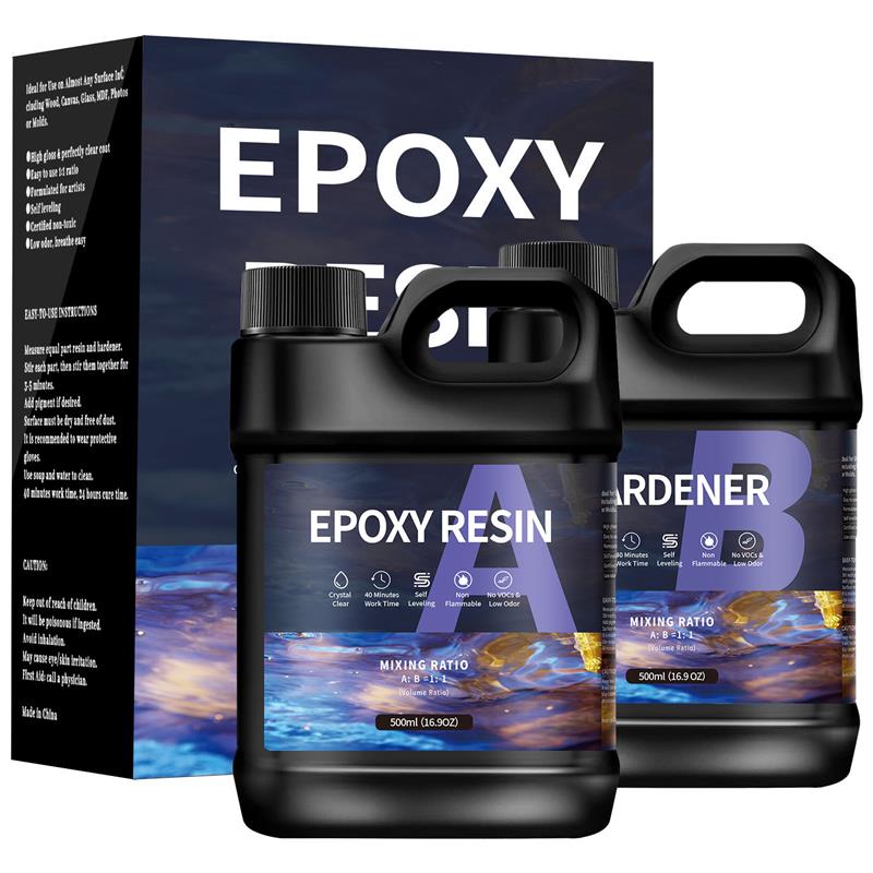 Cola epóxi de resina ab 500/1000ml 1:1, endurecedor adesivo alto, cola de cristal, fabricação de jóias, transparente, misturada, artesanato de resina diy