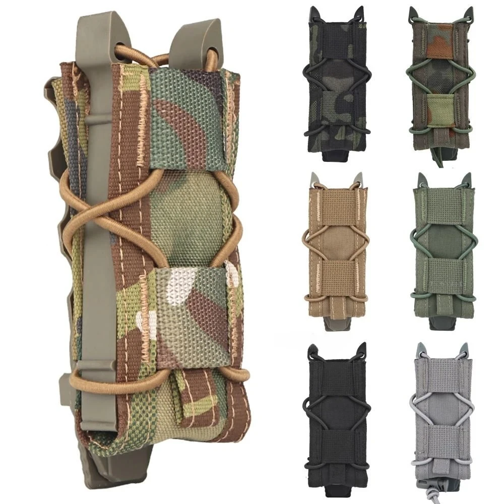 Bolsa Táctica para Cargador de Pistola 9mm, Bolsa Individual para Cargador, Bolsa Molle para Linterna, Soporte para Antorcha, Funda para Cuchillo de Caza, Airsoft