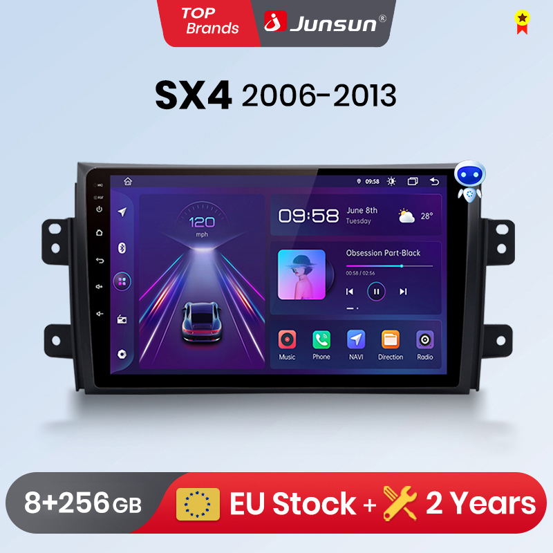 Radio para coche Junsun con CarPlay inalámbrico y Android Auto para Suzuki SX4 2006 - 2013, sistemas inteligentes GPS, radio multimedia estéreo.