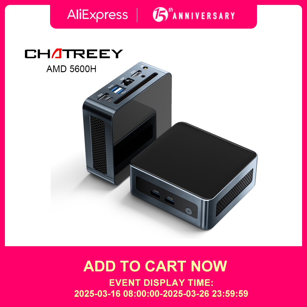 Chatreey Mini PC AN2P/AN2C Ryzen 5 5625U/3550H Computadora de escritorio para juegos NVME SSD WIFI6 HD Windows 11 Pro