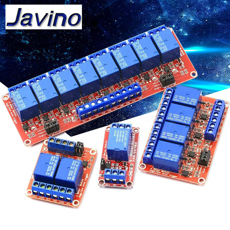 DC 5V 12V 24V 1 2 4 6 8 canales módulo de relé escudo de placa con optoacoplador/disparador de nivel alto y bajo para arduino Raspberry Pi
