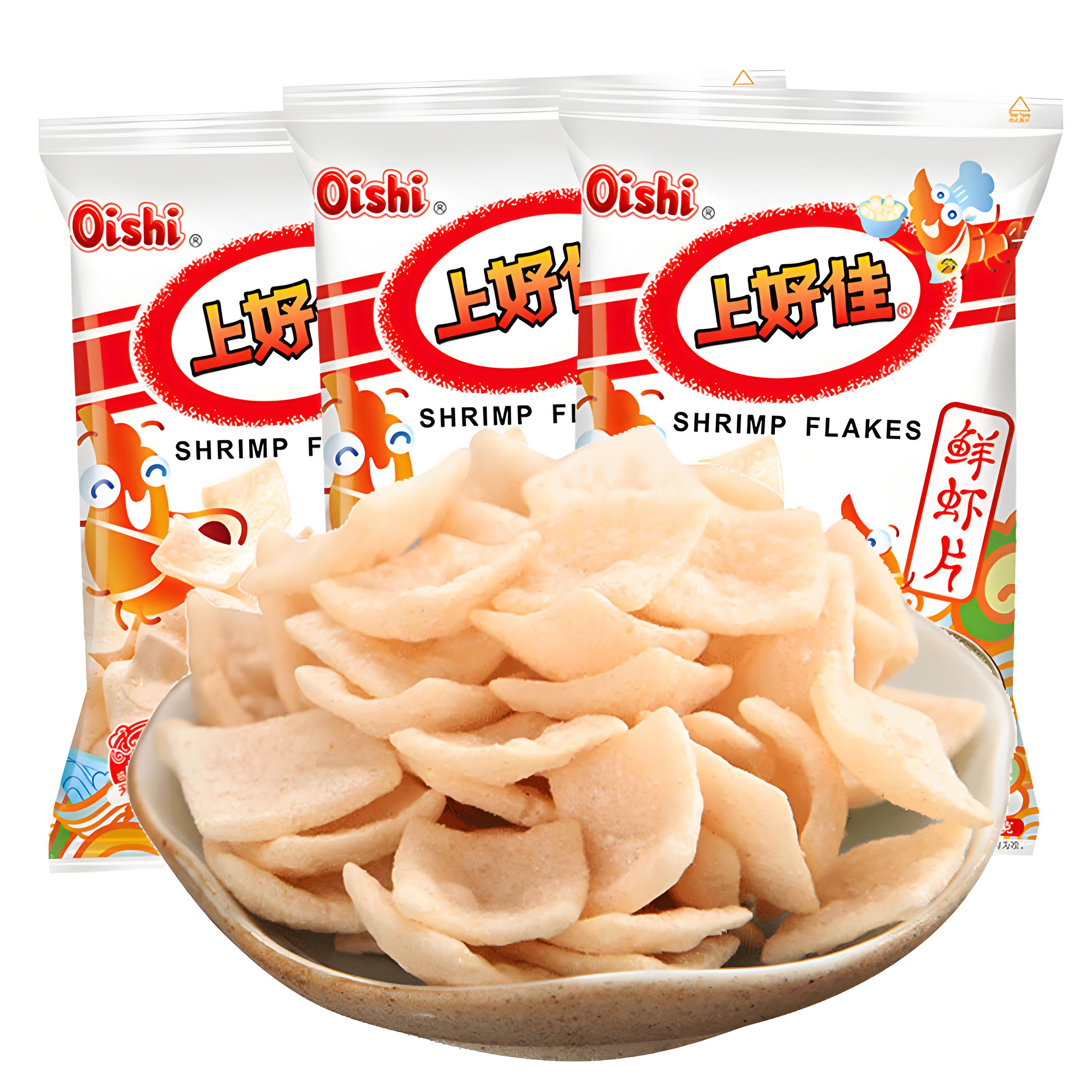 Oishi, Fresh Shrimp Crackers, Pack of 3, 40g/pack