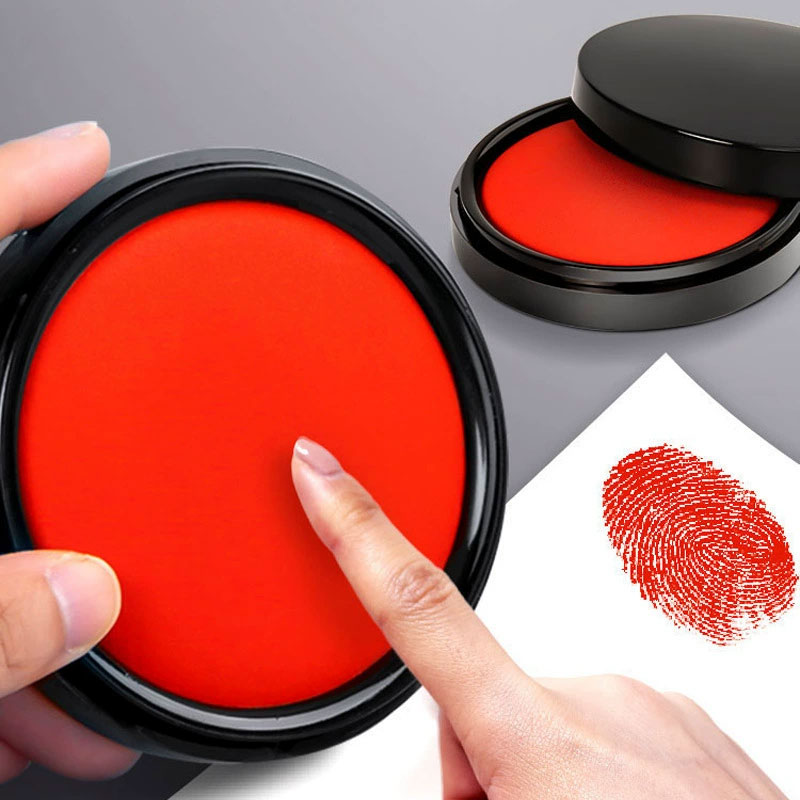 Fast-drying Ink Pad Oil-based Red Round Ink Financial Stamping Press By Hand To Leave Fingerprints Office Seal Office Supplies