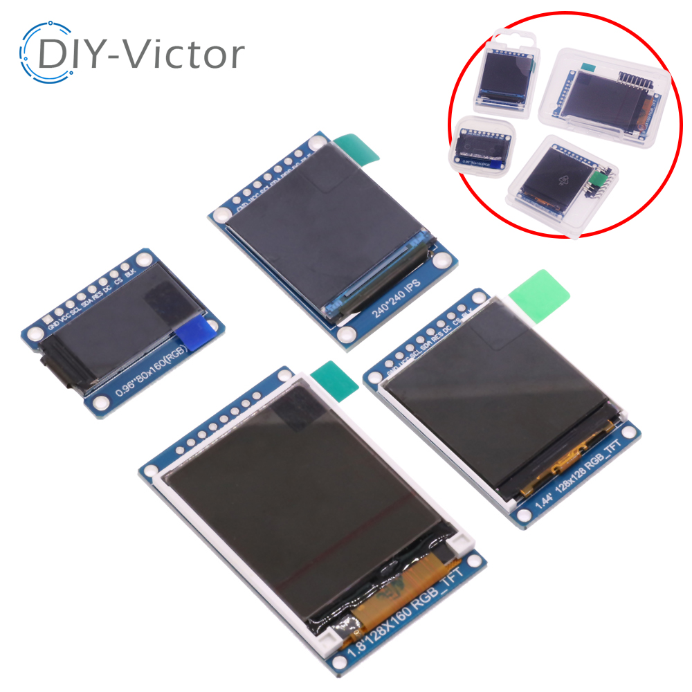 IPS 0,96 1,44 1,8 pulgadas 8PIN 1,3 pulgadas 7PIN SPI HD 65K pantalla TFT a todo Color módulo LCD ST7735 ST7789 unidad para Arduino 51 STM32