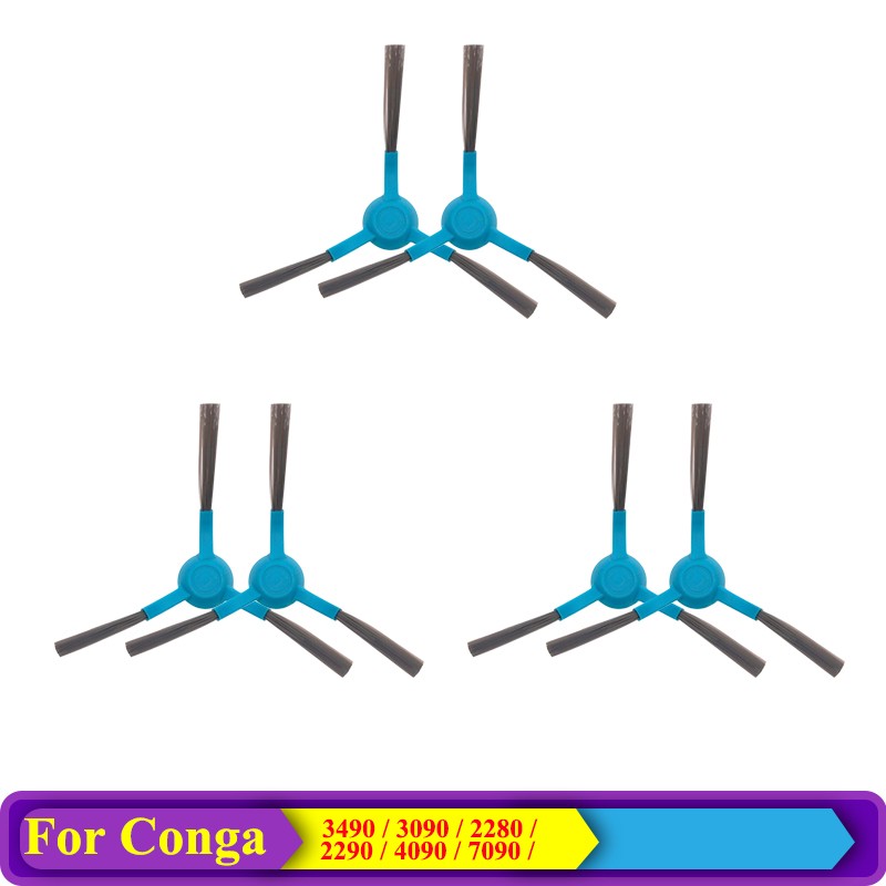 Cepillos laterales para Cecotec Conga 3490/3090/2280/2290/4090/7090/Haier Jx37/Jx39 /Jx59 accesorios de repuesto