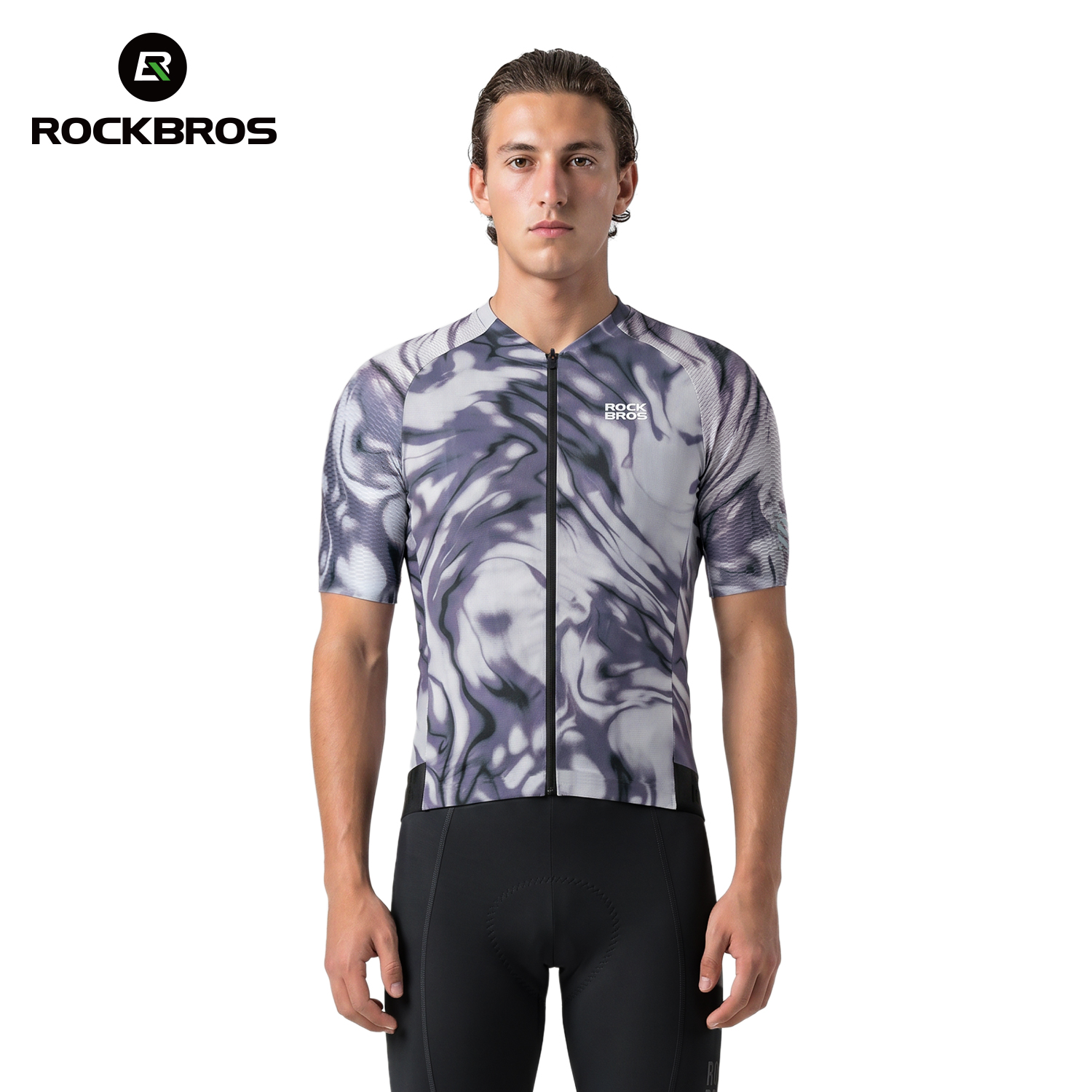 ROCKBROS Cycling Summer Jersey High Elastic Lightweight Ventilate Short Sleeve Shirt Quick Dry Breathable Road MTB Bike Men Top