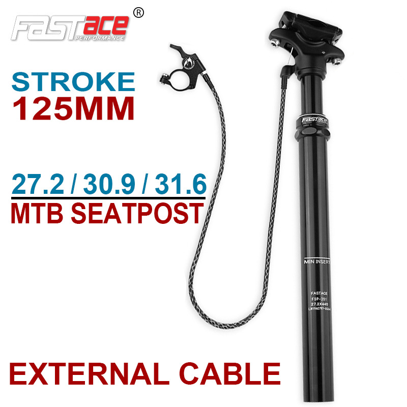 FASTACE-Tige de dégager de vélo VTT avec câble externe, tige de dégager VTT, compte-gouttes à distance, voyage de descente, 27.2mm, 30.9mm, 31.6mm, 125mm, 440mm