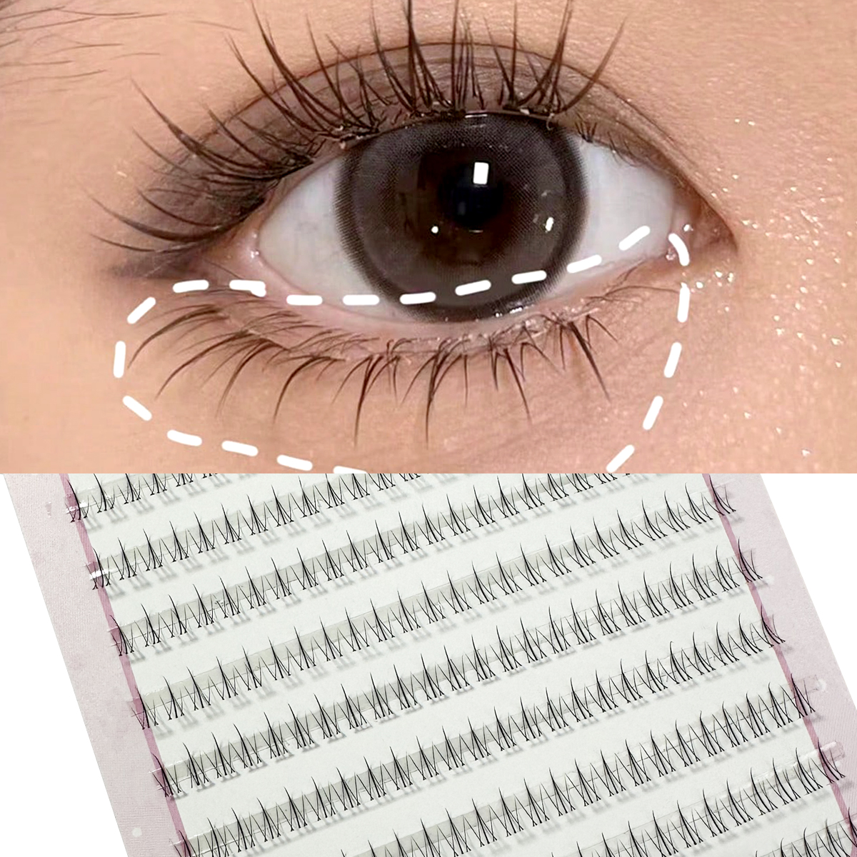 10 filas debajo de la extensión de pestañas pestañas personales maquillaje profesional grupo Individual injerto pestañas postizas pestañas postizas