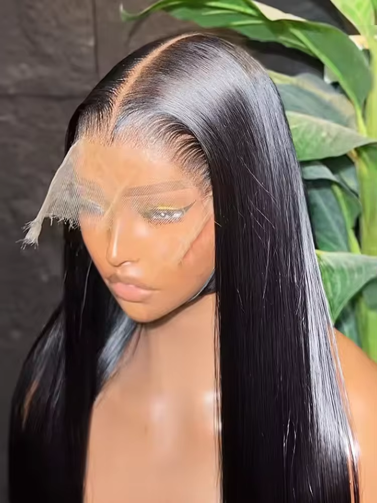 220% 40 42 Inch 13x6 Bone Straight HD Lace Front Human Hair Wigs Brazilian Pre Plucked 250 Density Lace Frontal Wig For Women