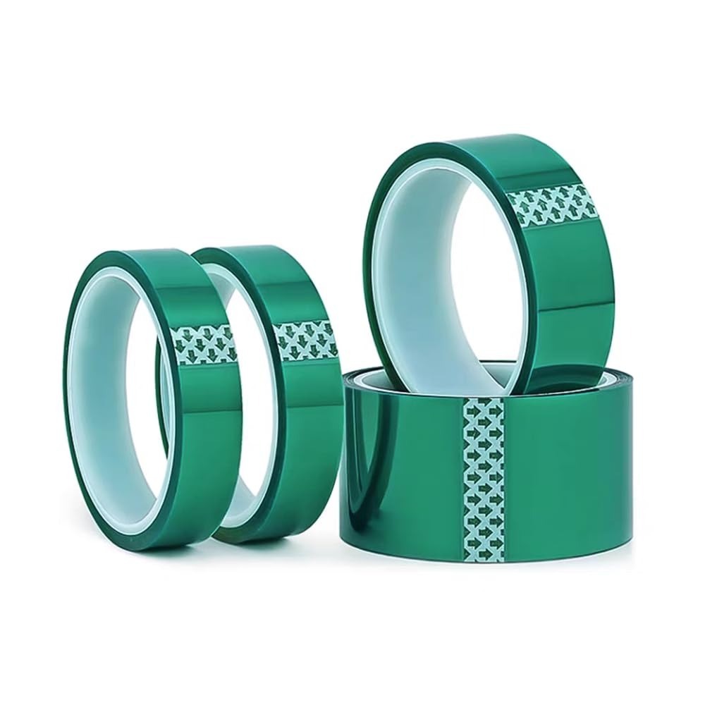 Fita Adesiva Verde PET de Alta Temperatura 33m, Resistente ao Calor, 10-50mm, para Proteção de Eletrônicos, PCB, Soldagem e Mascaramento