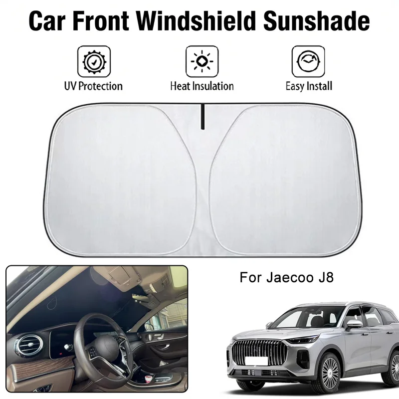 Parasol plegable para parabrisas de coche, bloqueador UV, aislamiento térmico para Jaecoo J8, accesorios de protección interior