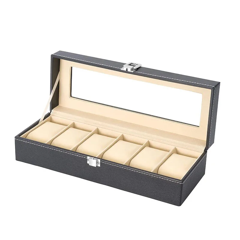 Slot Men Is Watch Box Box Scatola per esposizione con staffa per orologio nera Regali per le vacanze