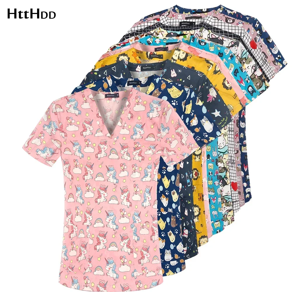 薬剤師歯科医獣医看護師新しいトップスファッションスリム美容スクラブ服スパナース純綿医療ラボ医療制服