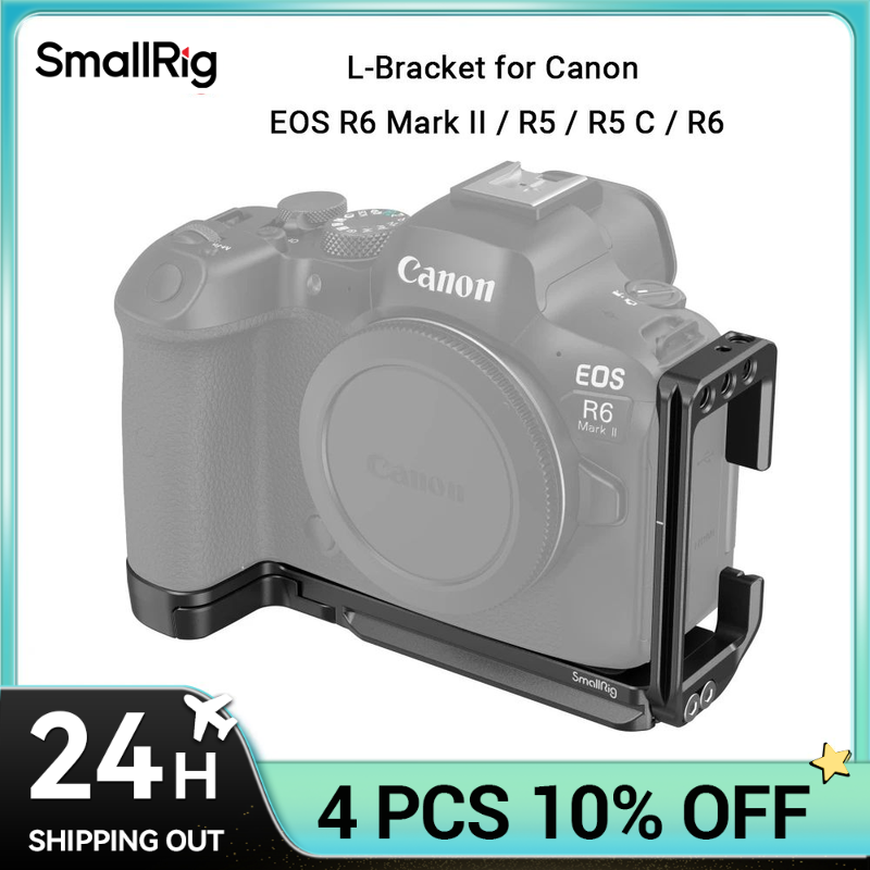 L-образный кронштейн SmallRig для камеры Canon EOS R6 Mark II /R5 /R5 C / R6 Arca-Type 1/4 дюйма, резьба для аксессуаров, быстросъемная L-пластина 4160