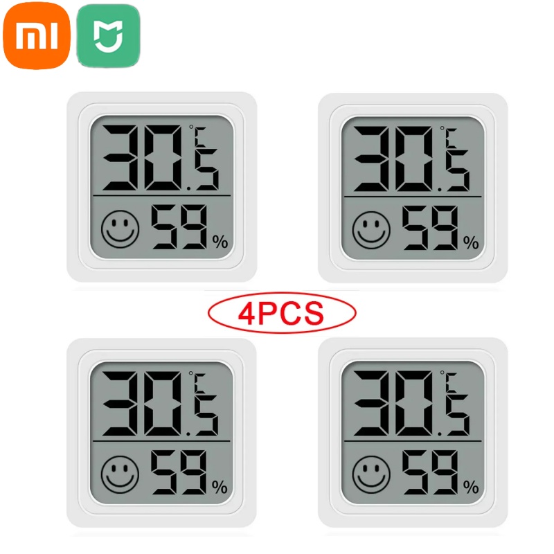 Xiaomi Mini ЖК-цифровой термометр, гигрометр, измеритель температуры и влажности в помещении, датчик метеостанции, набор из 4 предметов