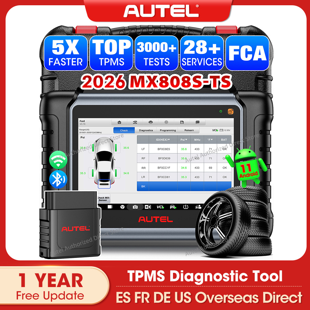 Autel MaxiCOM MX808S-TS Uniwersalne narzędzie diagnostyczne TPMS Skaner dwukierunkowy Programowanie TPMS Wydanie modernizacji pk MK808S TS