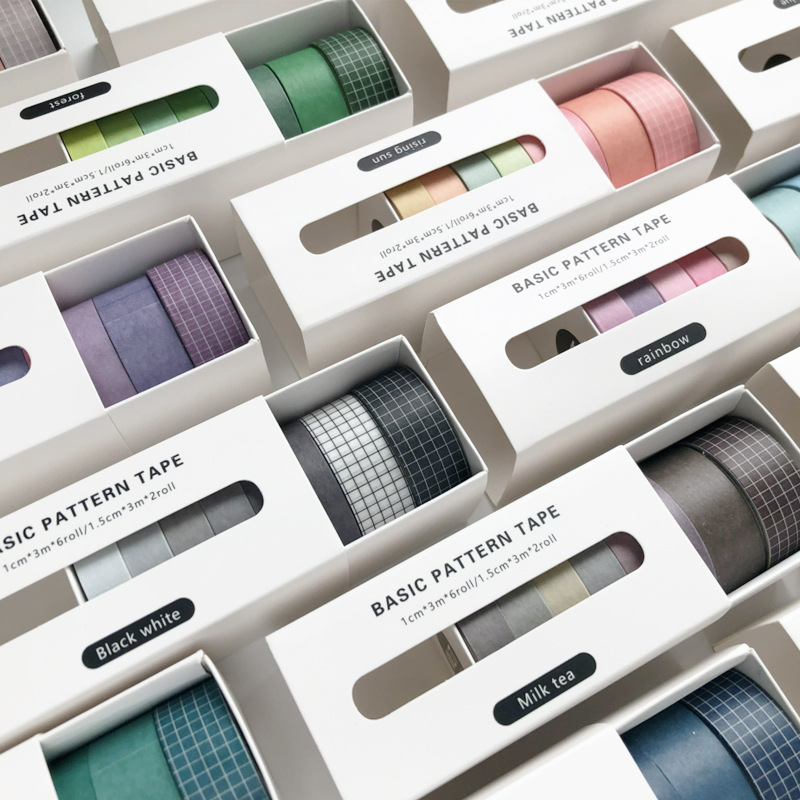 8 szt. Pure Color podstawowa dekoracja Washi taśma maskująca Scrapbooking stacjonarne artykuły szkolne