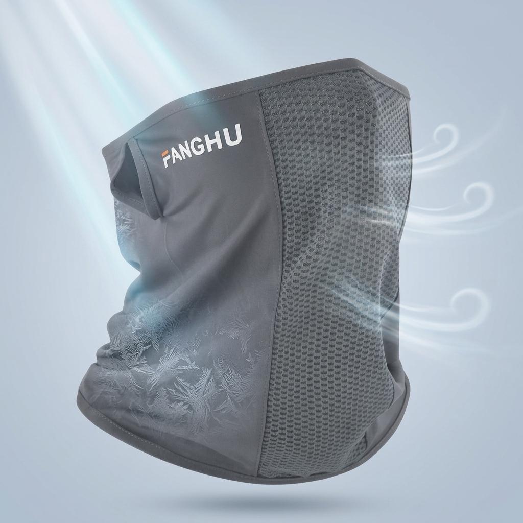 หน้ากากผ้าไหมเย็น UPF50+ ป้องกันรังสียูวี สำหรับการปั่นจักรยานและเดินป่ากลางแจ้ง
