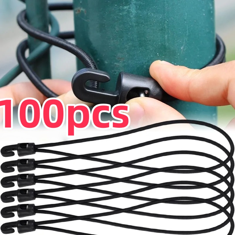 10/50/100 Stück Bungee-Seil mit Haken, hochelastischer Expander mit Haken, Gummi-Spanner mit Haken für Camping-Planen