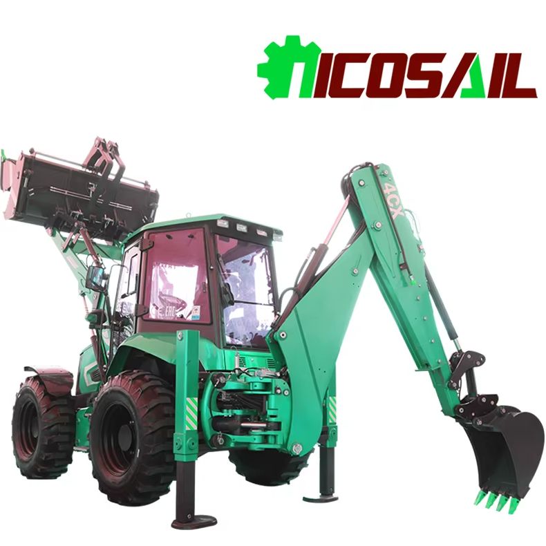 Escavadeira retroescavadeira de caçamba 4 em 1 Escavadeira retroescavadeira frontal 4X4 para venda com desconto
