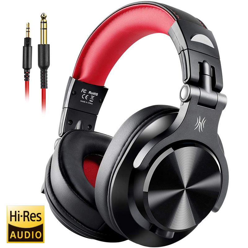 Oneodio kabelgebundener Over-Ear-Kopfhörer mit Mikrofon, Studio-DJ-Kopfhörer, professionelles Monitor-Aufnahme- und Misch-Headset für Spiele