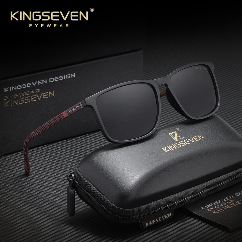 KINGSEVEN Brand Rectangle Sunglasses For Men Women Polarized  Anti-UV400 Glasses Travel Outdoor Sports Eyewear