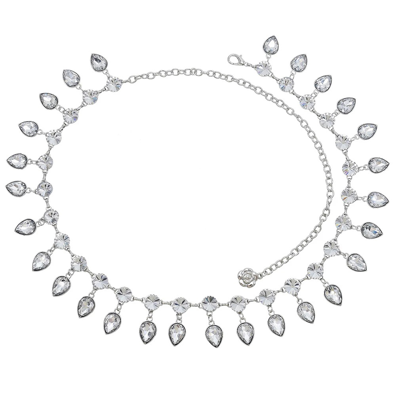 Elegant Rhinestones Body Chains For Women Crystal Pendants Wedding Belly Chains Beach Party Charms Waist Chains Feminina