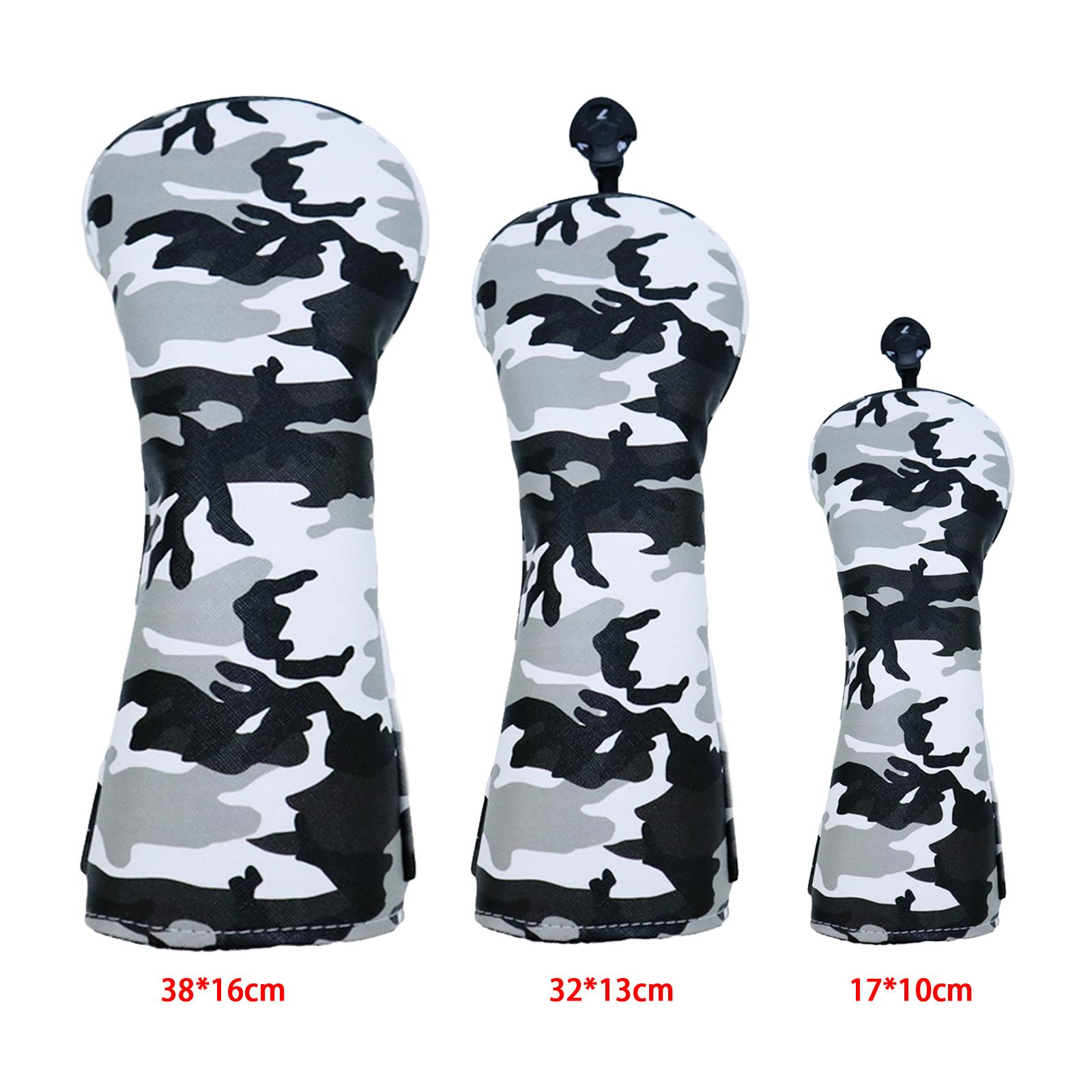 Durável camo golfe madeira cabeça capa motorista fairway headcover manga protetor
