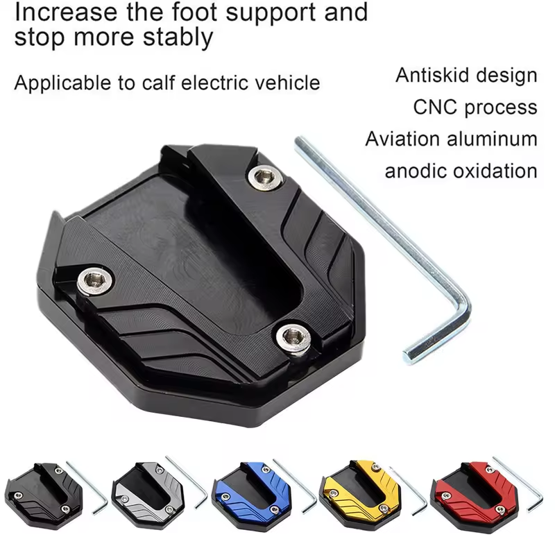 Accesorios para motocicleta y patinete, placa de soporte de extensión para pie, aleación de aluminio, soporte lateral para pie