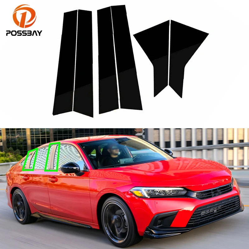 Voor Honda Civic FE/FL Sedan 2022-2025 Autoruit Gepolijst Pijlerpalen Portierbekleding Sticker Cover BC Kolom Sticker Accessoires hjqab